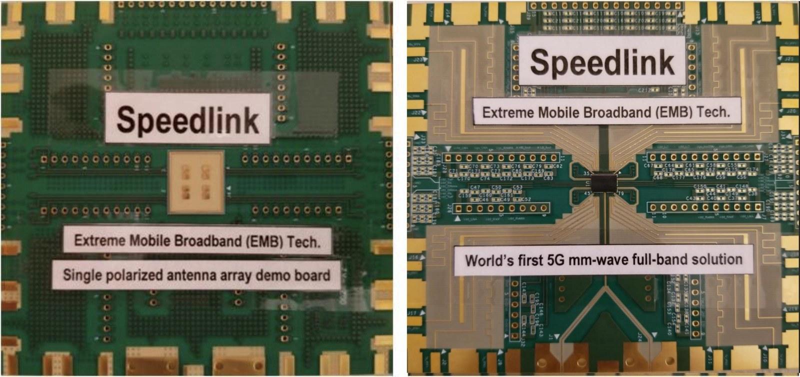 Speedlink极致移动宽带（EMB）单极化天线阵列演示板及全球首个5G毫米波全频段解决方案，于IEEE IMS 2018展示